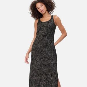 GAP Black and Olive Animal Print Maxi Dress